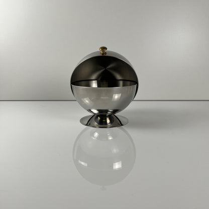 vintage space age style stainless steel sugar bowl