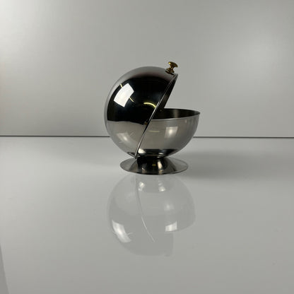 vintage space age style stainless steel sugar bowl