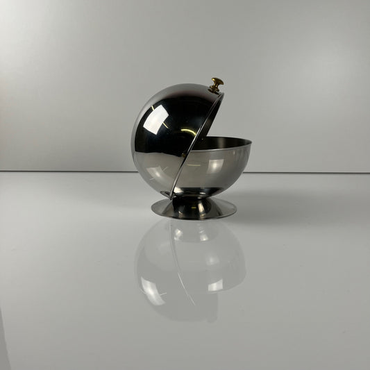 vintage space age style stainless steel sugar bowl
