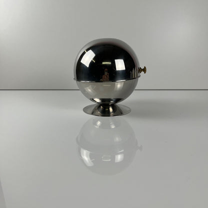 vintage space age style stainless steel sugar bowl