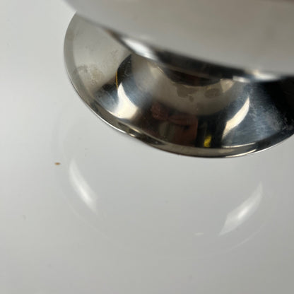 vintage space age style stainless steel sugar bowl
