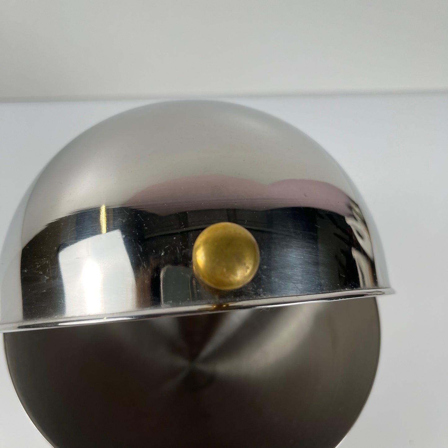 vintage space age style stainless steel sugar bowl