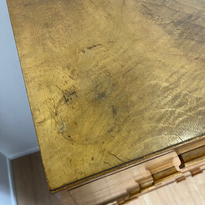 Rare Commode haute / semainier en noyer flammé art deco, 1930/1940