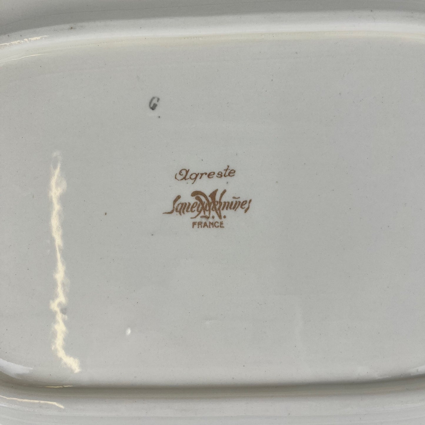 Large rectangular dish "Agreste" Sarreguemines, early 20th century.