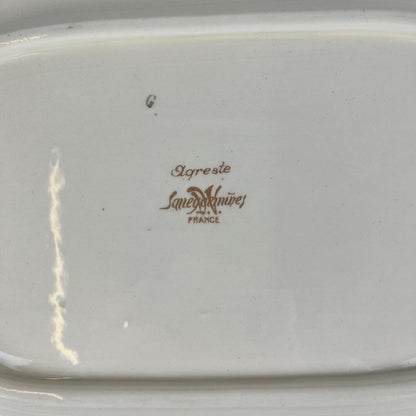 Large rectangular dish "Agreste" Sarreguemines, early 20th century.