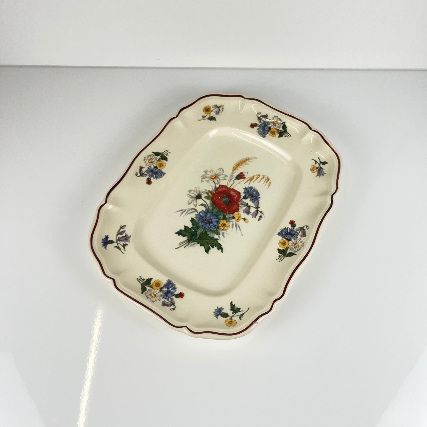 Large rectangular dish "Agreste" Sarreguemines, early 20th century.