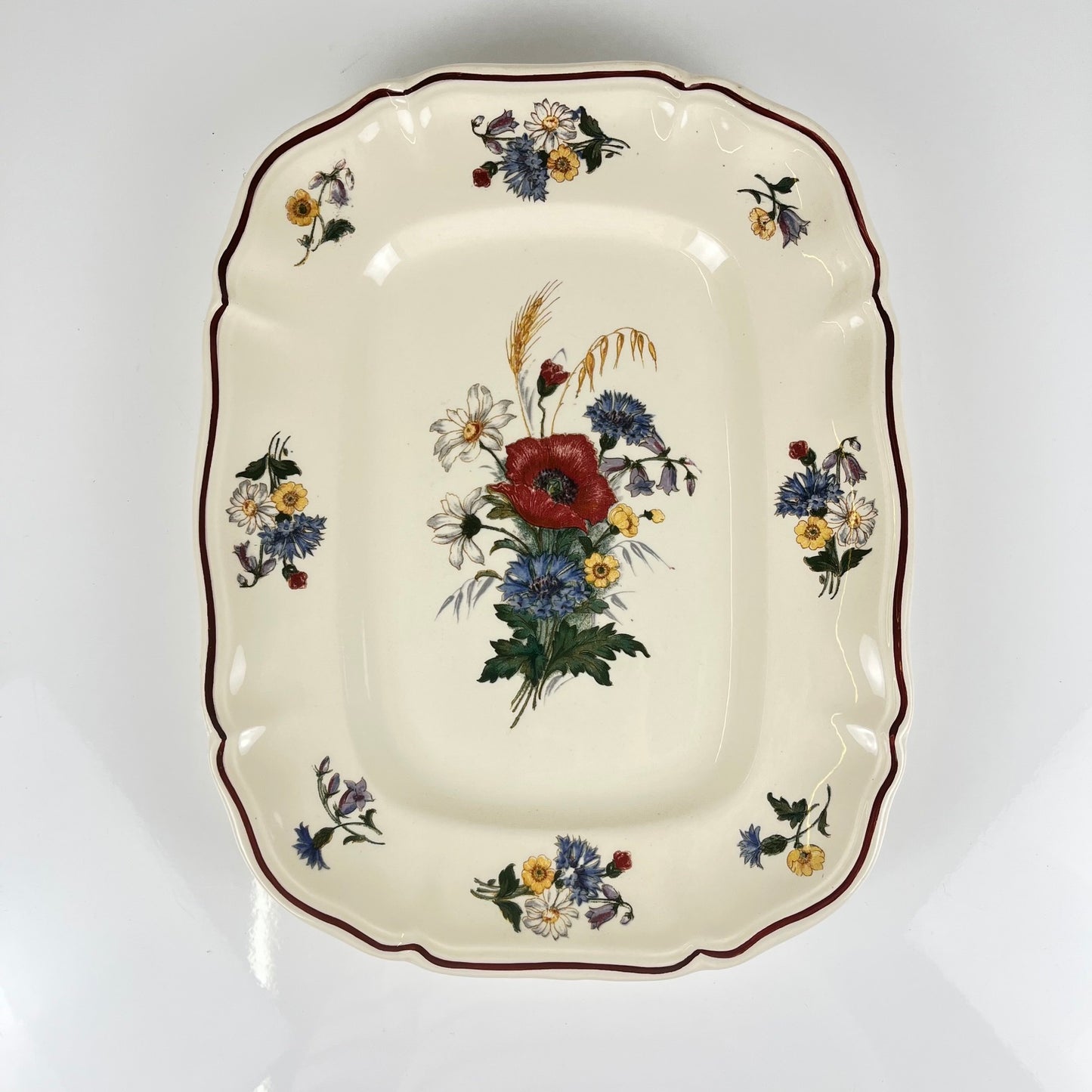 Large rectangular dish "Agreste" Sarreguemines, early 20th century.