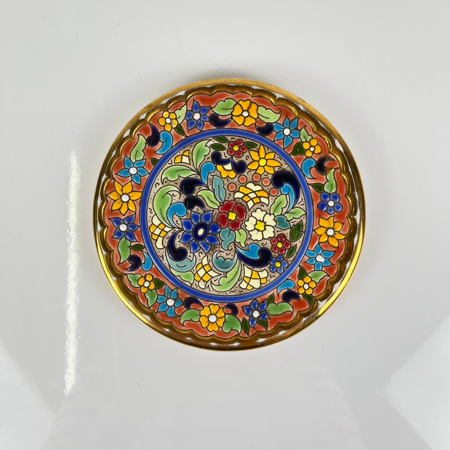 Artecer decorative ceramic plate, cuerda seca, Seville, 1980s-90s