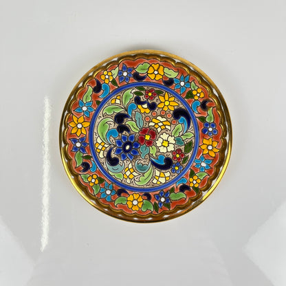 Artecer decorative ceramic plate, cuerda seca, Seville, 1980s-90s