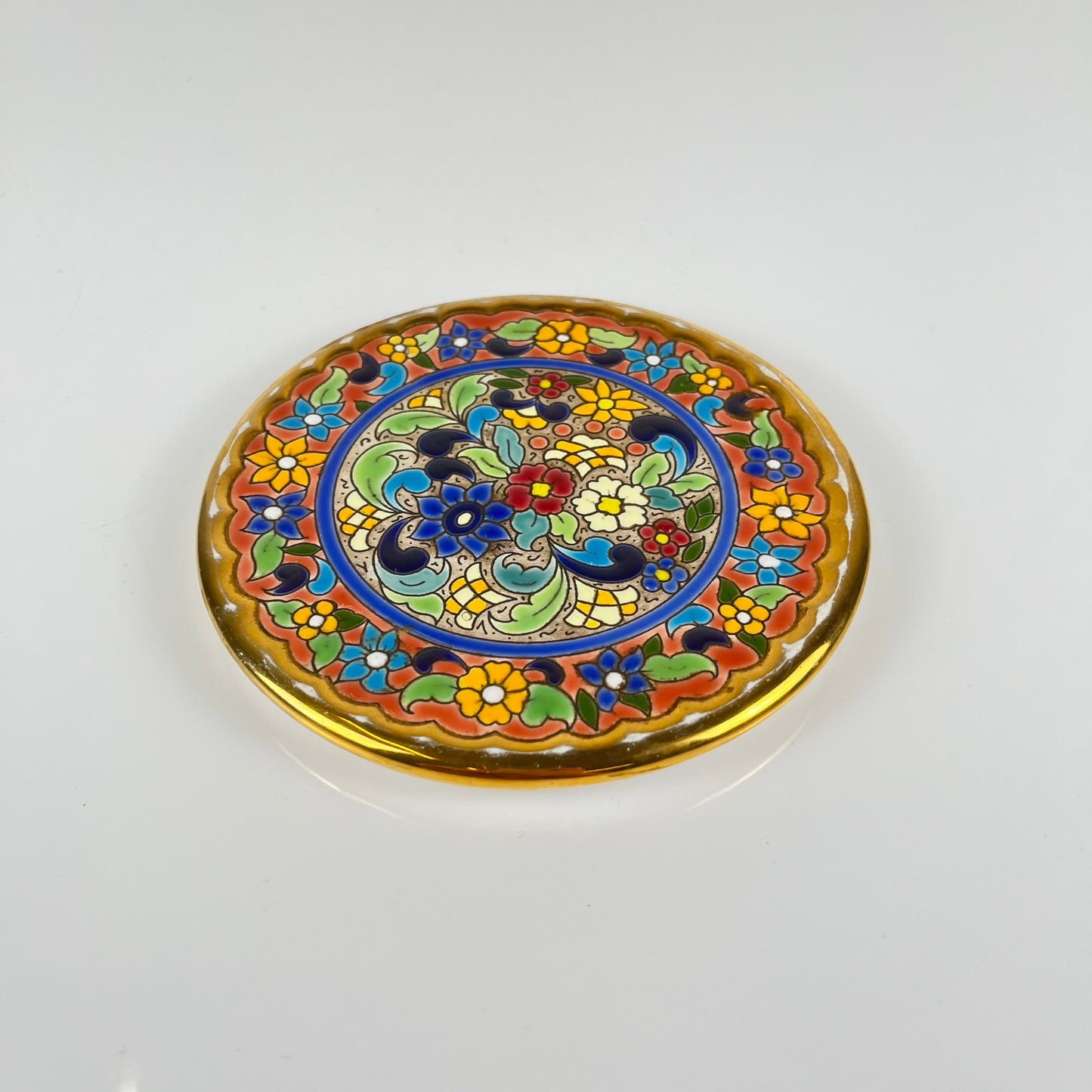 Artecer decorative ceramic plate, cuerda seca, Seville, 1980s-90s