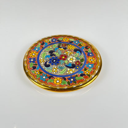 Artecer decorative ceramic plate, cuerda seca, Seville, 1980s-90s