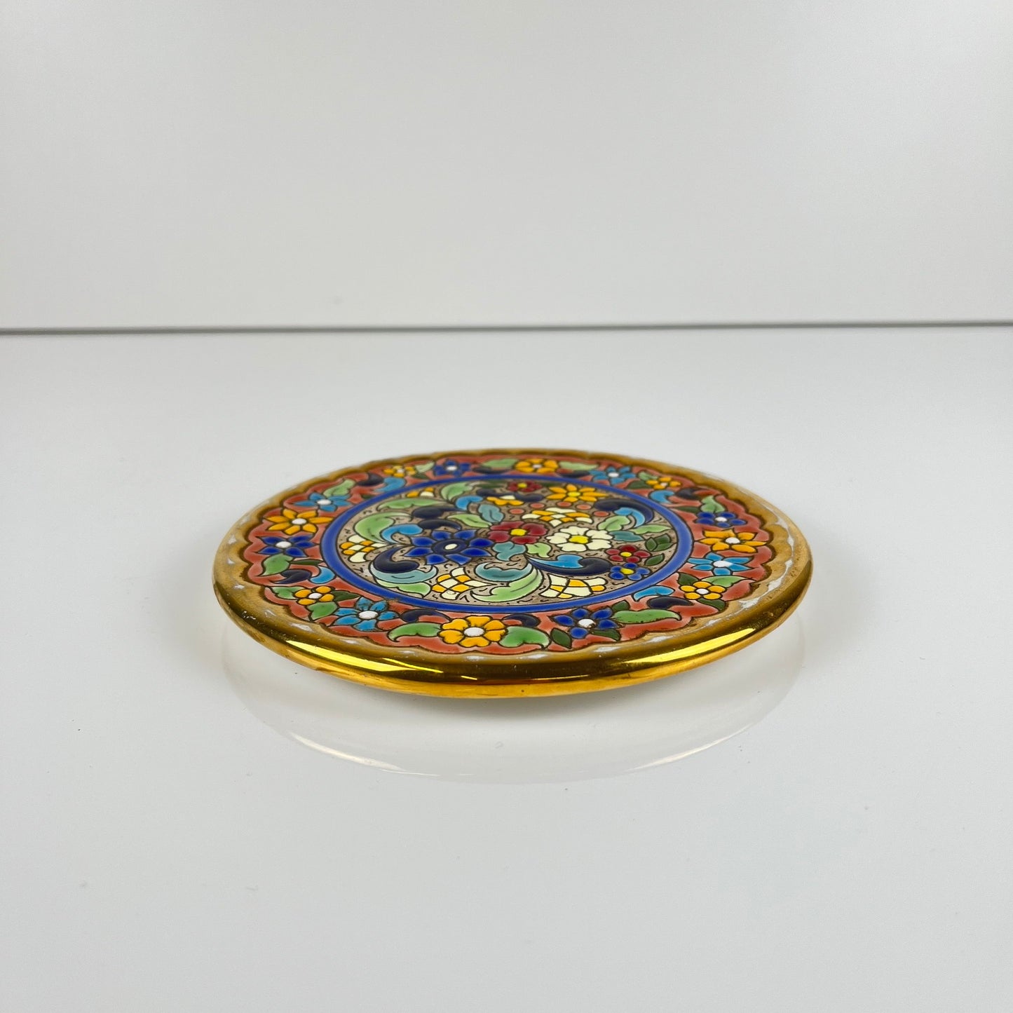 Artecer decorative ceramic plate, cuerda seca, Seville, 1980s-90s