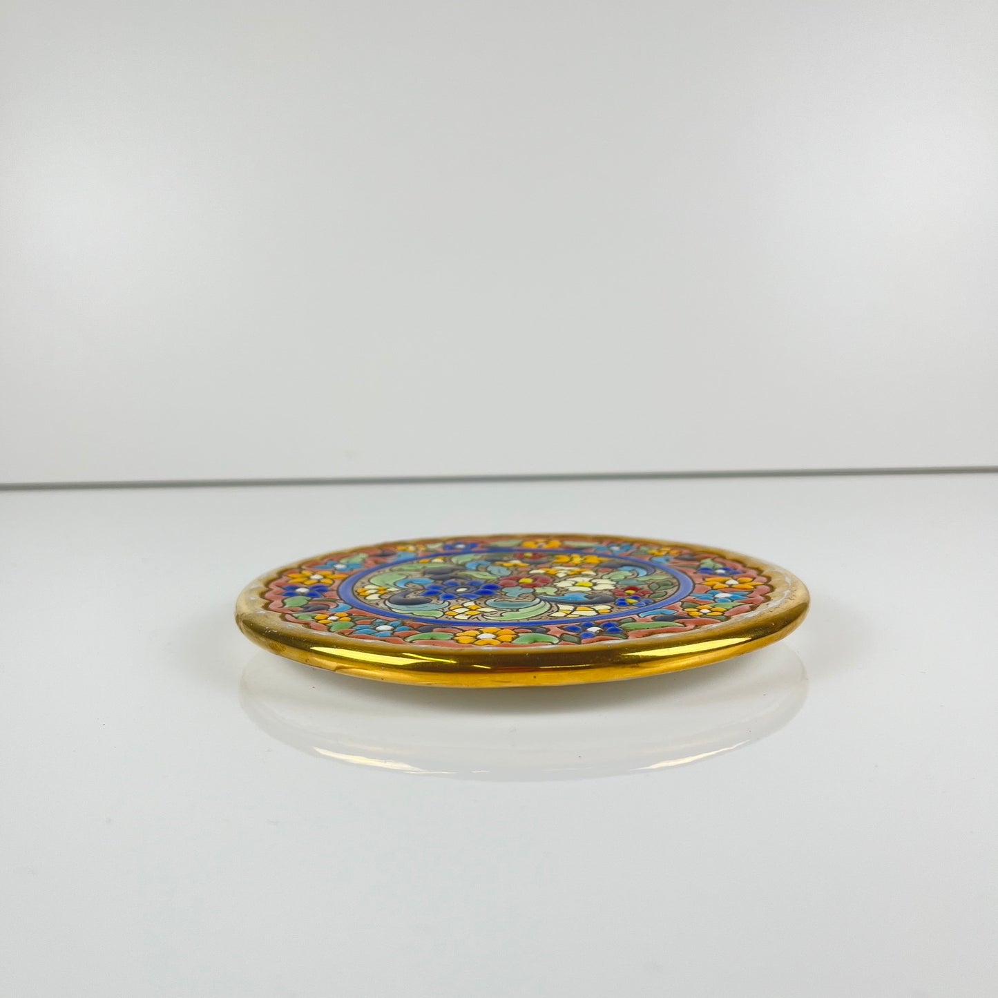 Artecer decorative ceramic plate, cuerda seca, Seville, 1980s-90s