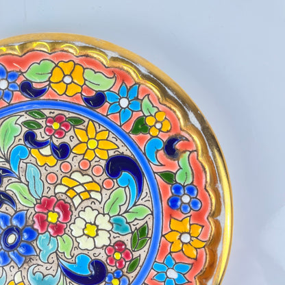 Artecer decorative ceramic plate, cuerda seca, Seville, 1980s-90s
