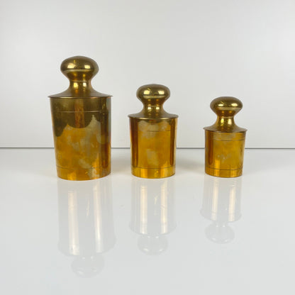 Set of 3 vintage gilt brass boxes, 1960s-1970s