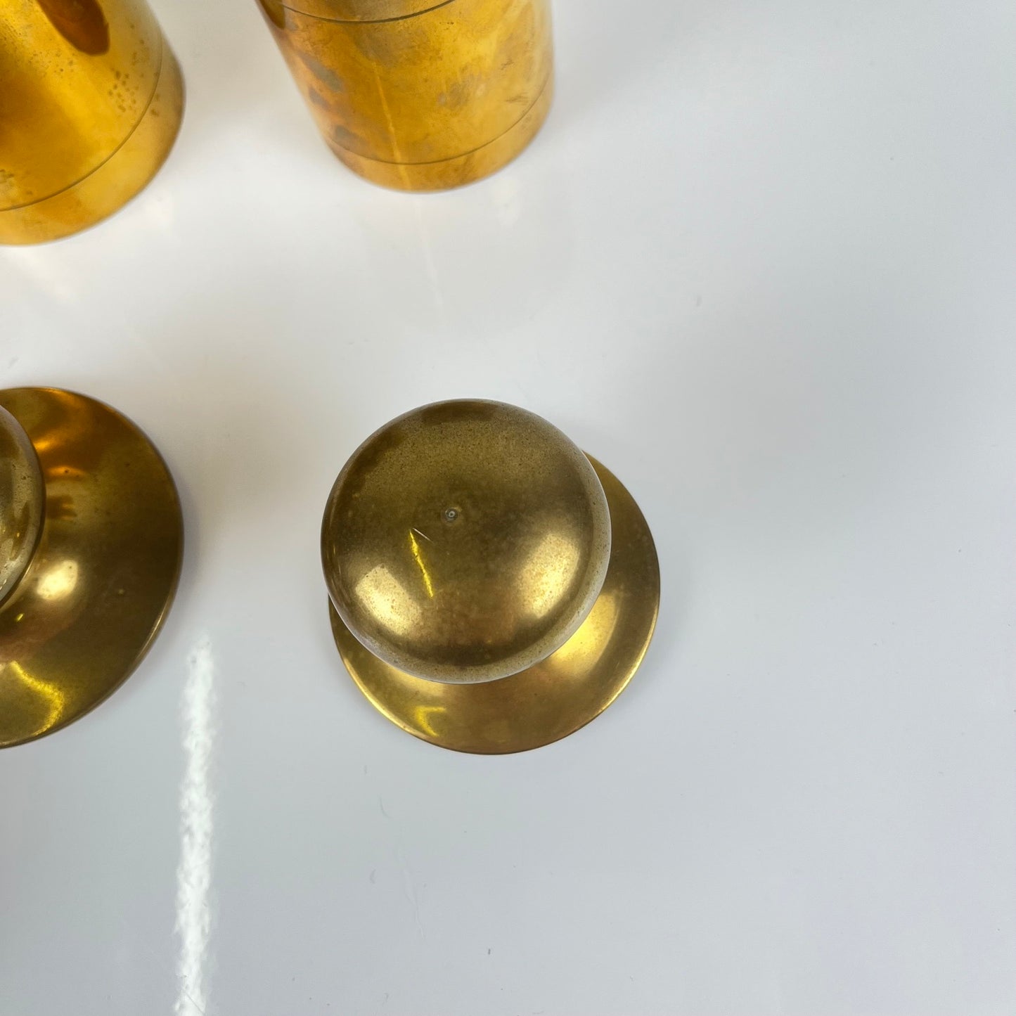Set of 3 vintage gilt brass boxes, 1960s-1970s