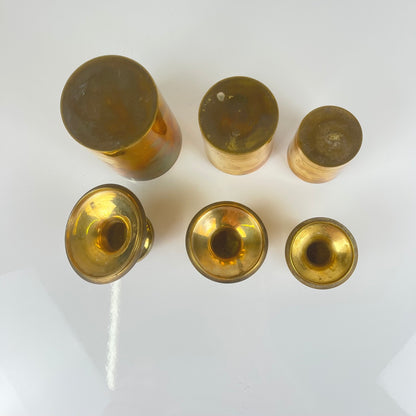 Set of 3 vintage gilt brass boxes, 1960s-1970s
