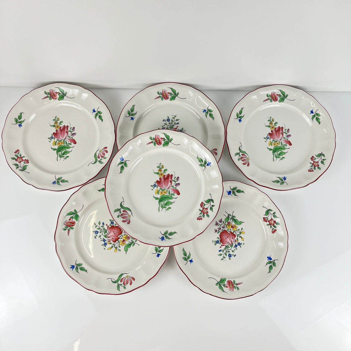 Set de 6 assiettes à dessert KG Lunéville – modèle Réverbère