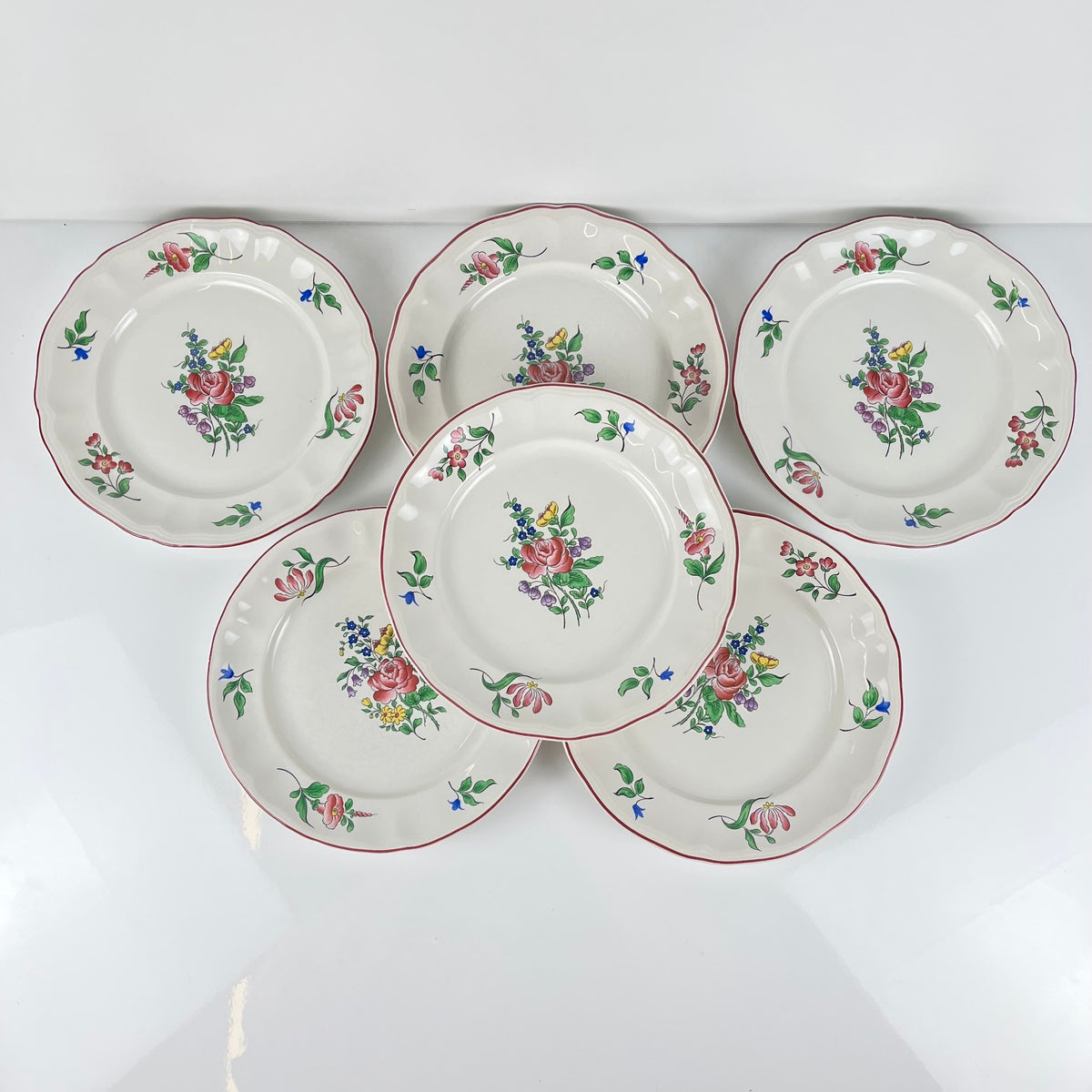 Set de 6 assiettes à dessert KG Lunéville – modèle Réverbère