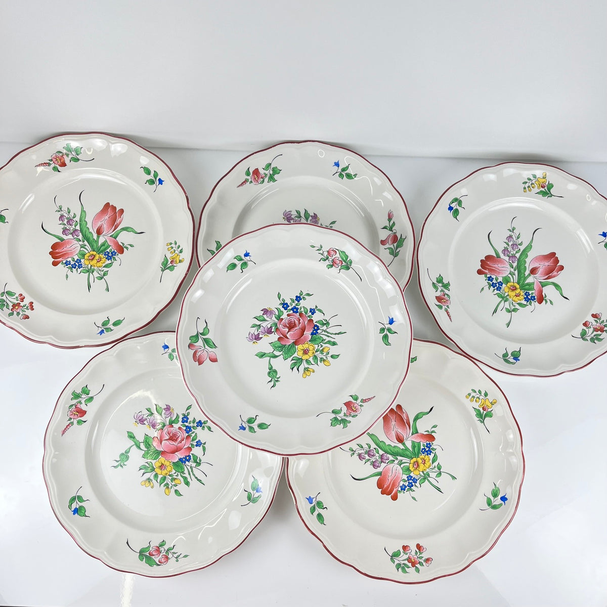 Set de 6 Assiettes plates KG Lunéville – modèle Réverbère