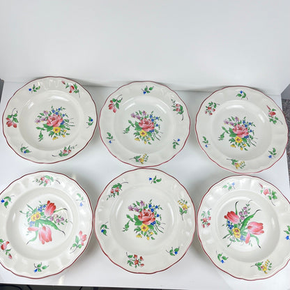 Set de 6 assiettes creuses KG Lunéville  "Réverbère"