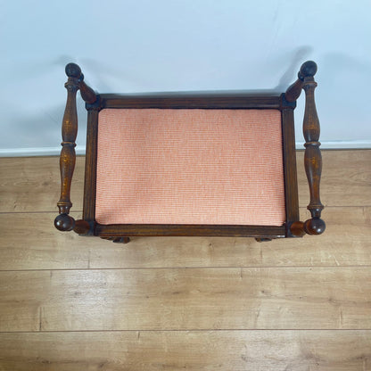 Small bench / stool in traditional English style, with side armrests