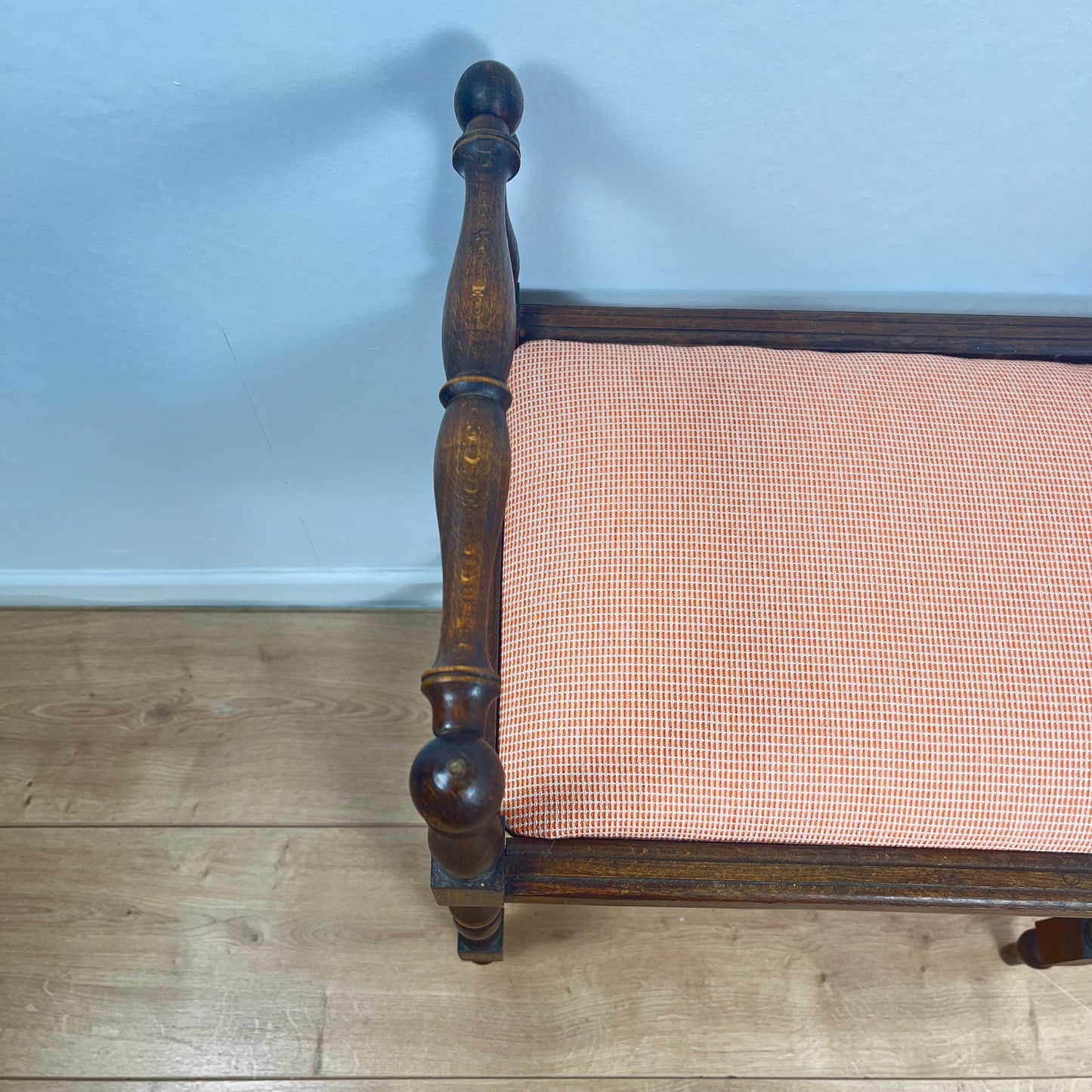 Small bench / stool in traditional English style, with side armrests