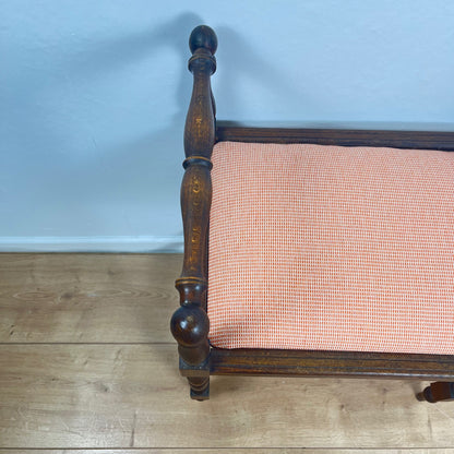 Small bench / stool in traditional English style, with side armrests