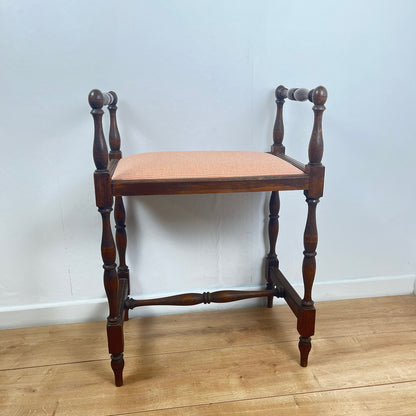 Small bench / stool in traditional English style, with side armrests