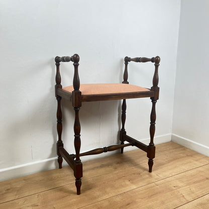 Small bench / stool in traditional English style, with side armrests