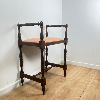 Small bench / stool in traditional English style, with side armrests