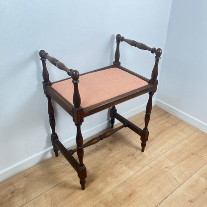 Small bench / stool in traditional English style, with side armrests