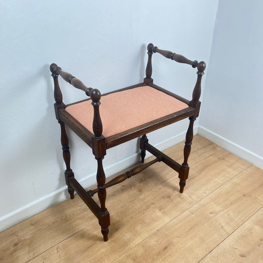 Small bench / stool in traditional English style, with side armrests