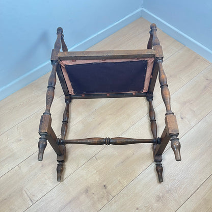 Small bench / stool in traditional English style, with side armrests
