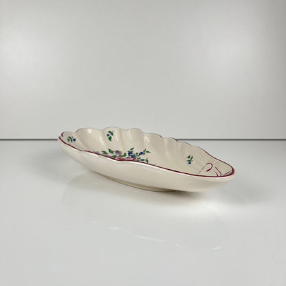 Ravier coquillage KG Lunéville, modele "Réverbère" , motif rose