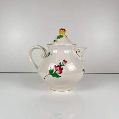 Petite théière KG Lunéville, modele "Réverbère" , motif tulipe