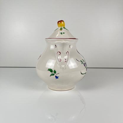 Petite théière KG Lunéville, modele "Réverbère" , motif tulipe