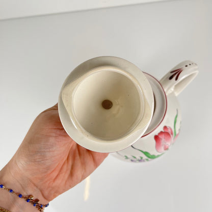 Petite théière KG Lunéville, modele "Réverbère" , motif tulipe