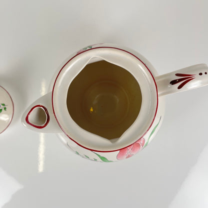 Petite théière KG Lunéville, modele "Réverbère" , motif tulipe