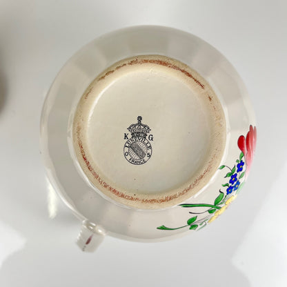 Petite théière KG Lunéville, modele "Réverbère" , motif tulipe