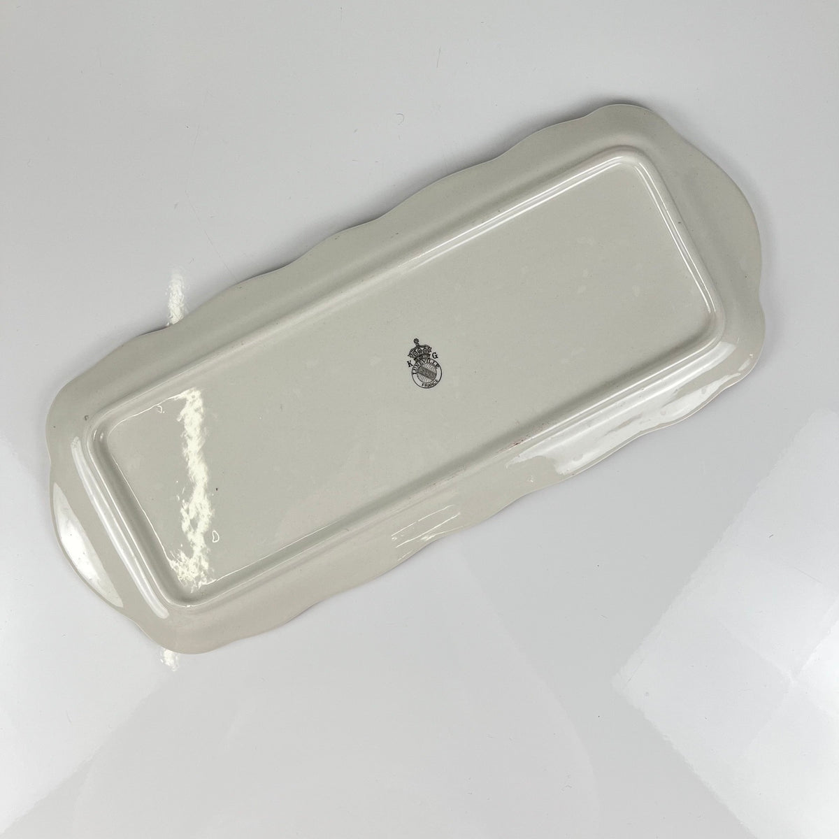 KG Lunéville cake platter, "Réverbère" model, rose pattern