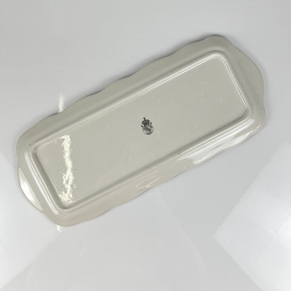 KG Lunéville cake platter, "Réverbère" model, rose pattern