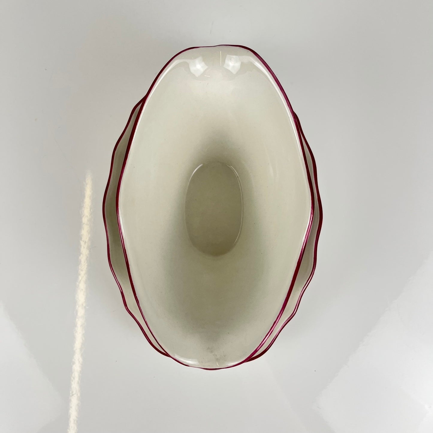 Saucière KG Lunéville, modele "Réverbère" , motif rose
