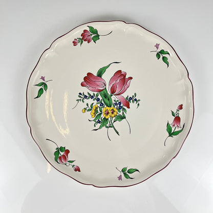 KG Lunéville cake plate, "Réverbère" model, tulip pattern