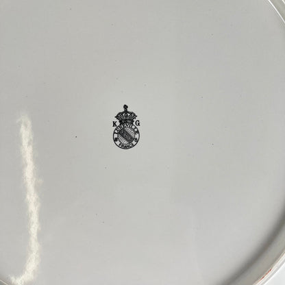 KG Lunéville cake plate, "Réverbère" model, tulip pattern