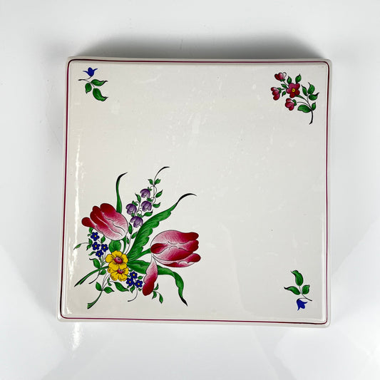 Dessous de plat KG Lunéville, modele "Réverbère" , motif tulipe