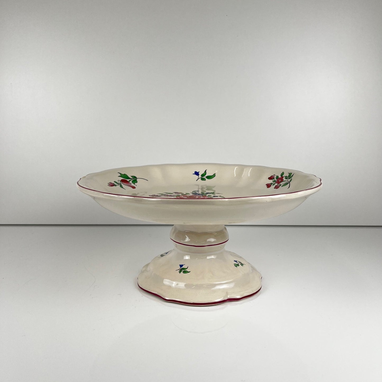 KG Lunéville compote dish, "Réverbère" model, rose pattern