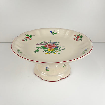 KG Lunéville compote dish, "Réverbère" model, rose pattern