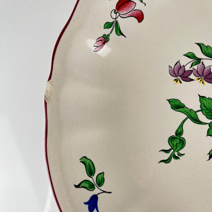KG Lunéville compote dish, "Réverbère" model, rose pattern