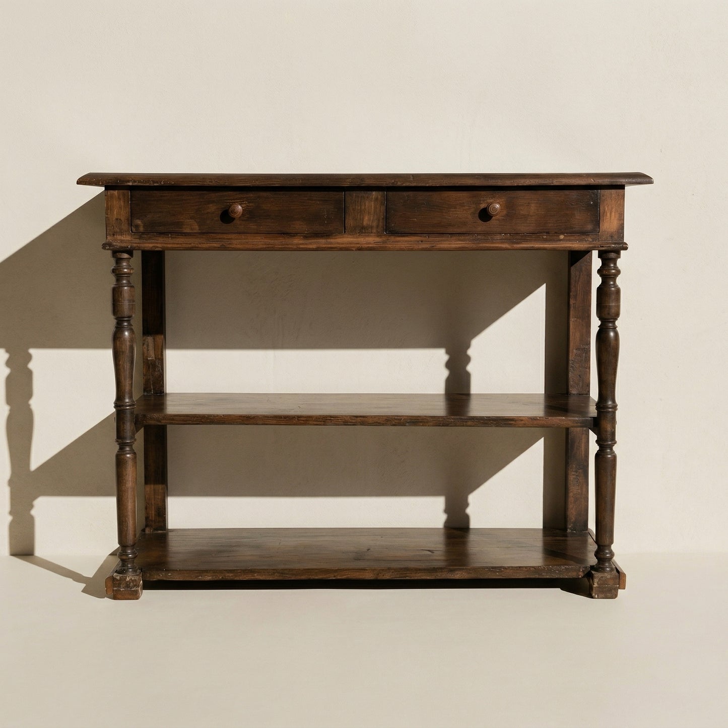 Antique solid wood console table – late 19th / early 20th century